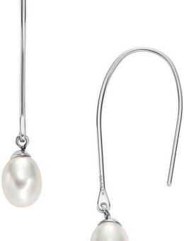 SKAGEN Paar Ohrhaken Schmuck Geschenk Edelstahl Ohrringe AGNETHE PEARL, SKJ1834040, mit Süßwasserzuchtperle