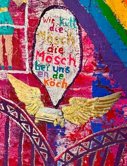 „Kölncartoon“ mit Acryl auf Leinwand gebannt. Bild 1x1m - Rösrath Zentrum