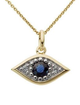 Firetti Kettenanhänger Schmuck Geschenk Gold 333 Halsschmuck Anhänger Halskette Auge, mit Saphir - mit Brillanten