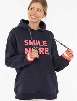 Zwillingsherz Hoodie "Smile More" miz fröhlicher Stickerei und Neonbündchen