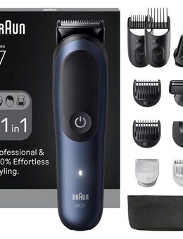 Braun Haarschneider Braun All-in-One Series 7, 11-in-1 Groomingset, 120 Min Akku, SkinGuard-Technologie, AquaGrip für Unterwassernutzung