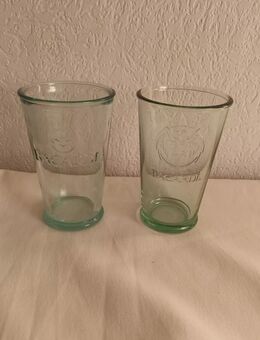 4 Stück original Bacardi Glas 12 cm hoch beide als Set zusammen - Essen