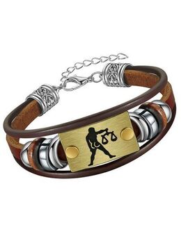 Firetti Armband Schmuck Geschenk Armschmuck Armkette Edelstein Sternzeichen, Made in Germany - mit Hämatit - mit Holzimitat