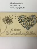 Kleiner Wunscherfüller. Holzkarte mit Pusteblume für Gutscheinkarten oder Geldgeschenke. in 27749