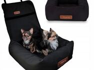 Hundesitz Hundebett & Transportbett 2in1 Autositz GRAVUR mit Namensschild Set45 - Wuppertal