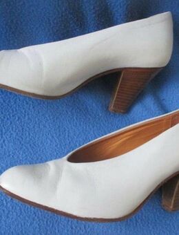 NEUw * Edel * modern * Original VINTAGE * Echt Leder * High- Heels * Pumps * Schuhe "UNO PIÙ DUE CIVITANTOVA" Made in Italy" Gr. 37/ 4 * weiß * - Riedlingen
