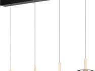 TRIO Leuchten LED Pendelleuchte CELESTE dimmbare LED Hängelampe aus Metall Glas & Holz, 7,5W 750 Lumen, Dimmfunktion, LED fest integriert, Warmweiß, 4-flammig einfach höhenverstellbar von 50-200 cm 3-Stufen Dimmfunktion