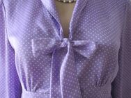 NEU * Original Granny VINTAGE * Romantik * Schleife * Schluppe * Punkte * Polka Dots * Tupfen * Seiden- Satin * Bluse "BETTY BARCLAY" Gr. 36- 38/ S * violett - flieder - lila * weiß * - Riedlingen