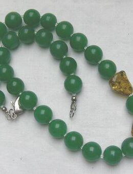 Edelsteinkette mit den Aventurin und den Bernstein - Stemmen