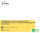 Heilpädagog*in oder Psycholog*in mit Fachdienststunden im Integrationskindergarten Kunterbunt - München