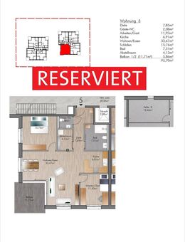 Nunkirchen - 3 Zimmer-Wohnung mit Balkon - Neubau - Wadern
