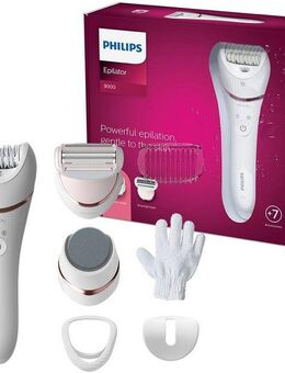 Philips Epilierer Satinelle Advanced Series 8000, Aufsätze: 6 St., Nass- und Trockenepilierer, mit 2 Geschwindigkeitsstufen