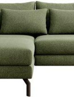 INOSIGN Ecksofa Cross, mit softem Sitz, L-Form, wendbare Zierkissen, Breite 284 cm, Couch mit vielen Kissen, stylische Kreuznaht, elegante Metallfüße