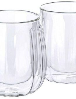 Mulex Latte-Macchiato-Glas Mulex Gläser Set Chicago, Borosilikatglas, doppelwandig, ideal f. Kaffee, Cappuccino, Latte Macchiatto, 2tlg