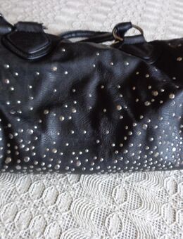 Tasche, Handtasche, Bowling-Bag, Kunstleder, schwarz, Steinchen - Hamburg