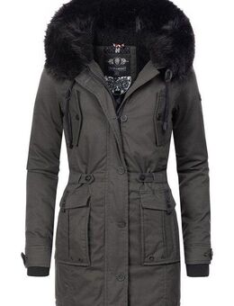 Navahoo Wintermantel Luluna edler Baumwoll Parka mit Fellimitat