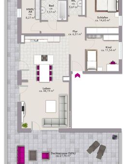 Sonnige Penthouse-Wohnung - Erstbezug - Erding