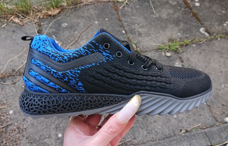 Gr. 44, Fashion Low Sneakers ( Mesh ) in schwarz-blau - Bruchköbel