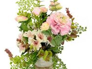 Kunstblume Arrangement Blüten/Ranunkel, I.GE.A., Höhe 44 cm, Topf aus Keramik