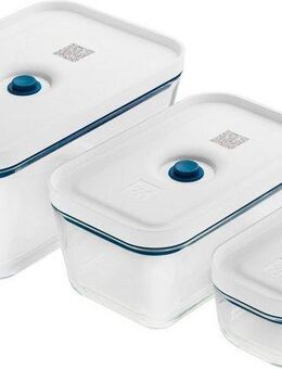 Zwilling Vakuumbehälter Fesh & Safe, Borosilikatglas, (Set, 3-tlg), Aufbewahrungsbox, Borosilikatglas, platzsparend ineinander stapelbar