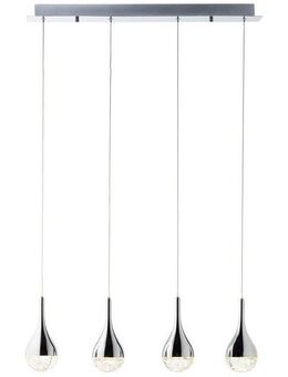 Brilliant Pendelleuchte Frizzante, LED fest integriert, Warmweiß, LED Hängelampe 4flg chrom easyDim