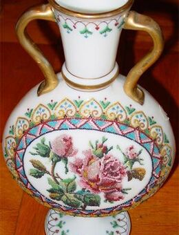 Beinglasvase - wertvolle alte Vase aus Niederbayern / Böhmen Alabasterglas Milchglas opakes Weißglas in Landsberg (Lech) - Landsberg (Lech)