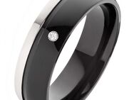 Damenring Titanring DT196 schwarz und Zirkonia oder Diamant - Aholming