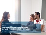 Abschnittsleiterin/Abschnittsleiter (w/m/d) Verwaltungshilfe - 1167/2025 - Bonn