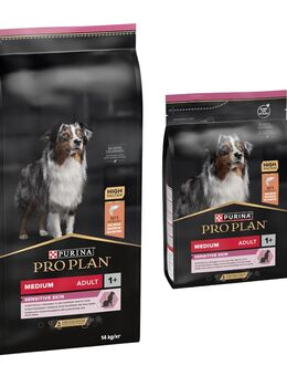 14 kg PURINA PRO PLAN Adult + 3 kg Extra-Packung gratis! - 14 kg + 3 kg Medium Sensitive Skin