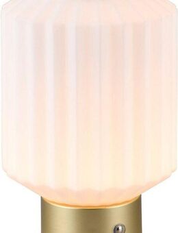 Reality Leuchten LED Tischleuchte LORD, USB-Ladefunktion, mehrere Helligkeitsstufen, LED fest integriert, Warmweiß, kabellose Akku Tischlampe, Glasschirm, USB-C Ladekabel, Touchdimmer