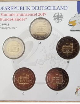 5 x 2 Euro Gedenkm.BRD 2017 Länderserie Rheinland-Pfalz "Porta Nigra, Trier" St,Neu,OVP im Blister - Büren
