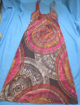 NEU * Stylisch * Coachella * Festival * Hippie * Beach * Strand * Boho- Print * Spaghetti- Träger * langes * Long * Maxi * Bustier * Kleid "Taifun" Gr. 36/ S * terra * orange * erd * mehrfarbig * - Riedlingen