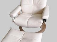 Stressless Sessel Classic, Modell David mit Hocker NEU Farbe Crem Leder, Größe M - Stühlingen