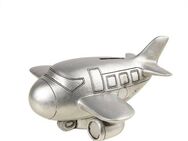 Ambiente Haus Spardose Flugzeug, silberfarben, (1-tlg), Sparschwein, Retro-Design, ideales Geschenk
