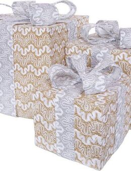 Myflair Möbel & Accessoires Dekoobjekt Geschenk (3 St), 3 unterschiedliche Größen, mit LED Beleuchtung, Weihnachtsdeko