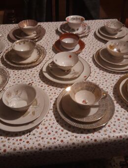 12 Gedecke, Sammeltassen, Hutschenreuther u.a.,50er/60er Jahre - Bückeburg