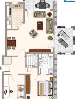 HELLE DACHGESCHOSSWOHNUNG MIT 93,70 QM GRUNDFLÄCHE - 9,2 QM DACHTERRASSE UND 7,4 QM LOGGIA INKLUSIVE - Wesseling