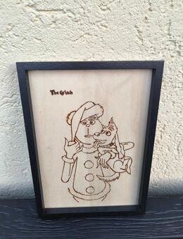 Tolles holz Bild im Bilderrahmen vom grinch - Sonneberg