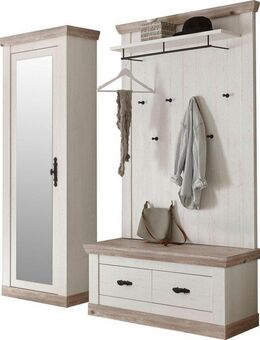 Home affaire Garderoben-Set Florenz, (3-St., mit Sitzkissen 4tlg), im romantischen Landhaus-Look