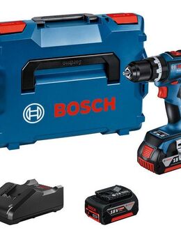 Bosch Professional Akku-Schlagbohrschrauber GSB 18V-90 C, inkl. 2x 4 Ah Akku und Schnellladegerät GAL 18V-40, mit L-BOXX