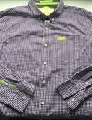 Superdry Original Herren Hemd Langarm Lila Kariert Größe L in 36043