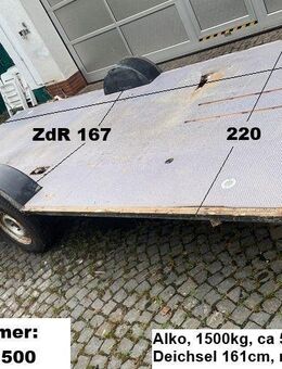 Plattformanhänger 1500kg ca 502 x 220 161 mit Brief, ZdR 167, ideal für TINY House, Quad- Zweirad-Maschinentransporter gebr. (von LMC Favorit 530K BJ 2006) - Schotten Zentrum