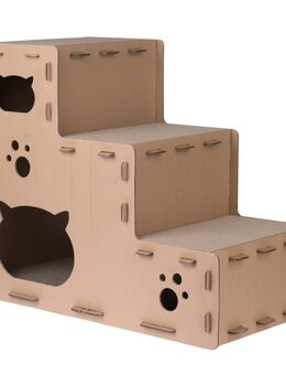 TIAKI Kratztreppe Puzzle für Katzen - L 70 x B 40 x H 60 cm