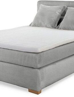 Jockenhöfer Gruppe Boxspringbett Romy erhältlich in 140 & 180cm Breite, Cordstoff, 7-Zonen-TTFK-Matratze, KS-Topper, Echtholzfüße