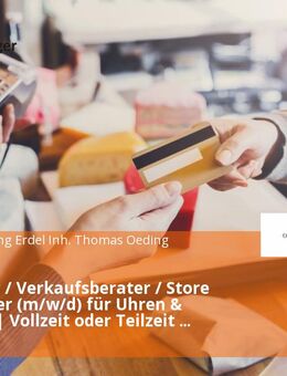 Verkäufer / Verkaufsberater / Store Mitarbeiter (m/w/d) für Uhren & Schmuck | Vollzeit oder Teilzeit (mind. 4 Tage) Osnabrück - Osnabrück