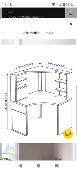 Ikea Eck Schreibtisch - Albstadt