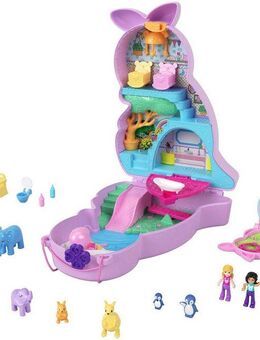 Polly Pocket Spielwelt Mama und Joey Känguru Tasche, mit 2 Puppen