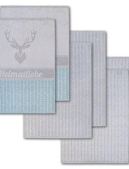 Dyckhoff Geschirrtuch Heimat, mit 3 verschiedenen Motiven, Heimatliebe, (Set, 6-tlg), aus 100% Baumwolle, Maße je Tuch ca. 50x70 cm, mit Hirschmotiv