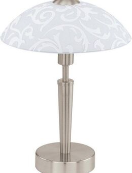 EGLO Tischleuchte SOLO Tischlampe, Stahl und Glas, E14, IP20, Schreibtischlampe, Lampe, Dimmfunktion, Ein-/Ausschalter, Farbwechsel, Leuchtmittel wechselbar, ohne Leuchtmittel, Tischleuchte, H32 x Ø26,5 cm, nickel-matt, 1X60W exkl.