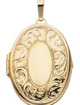 JOBO Medallionanhänger Anhänger Medaillon oval, 925 Silber vergoldet